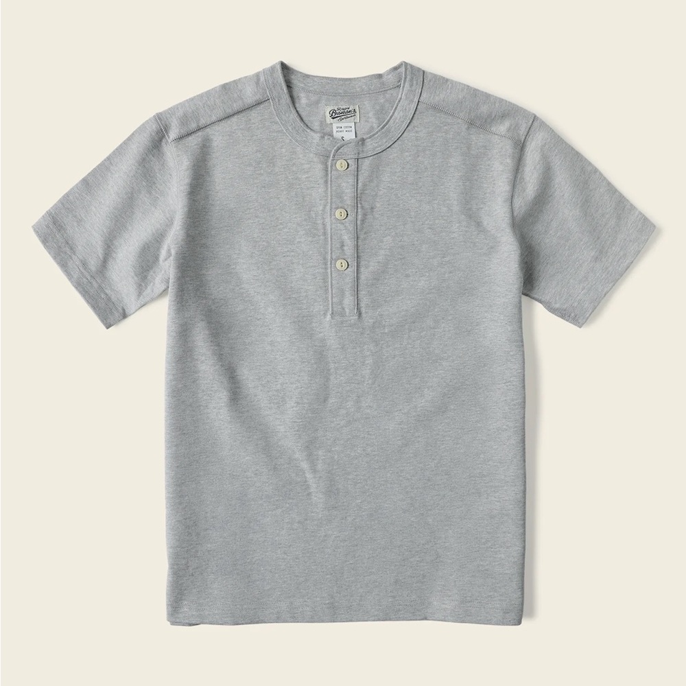 Bronson MFG 3XL Grey Button Up Short Sleeve Henley Shirt
